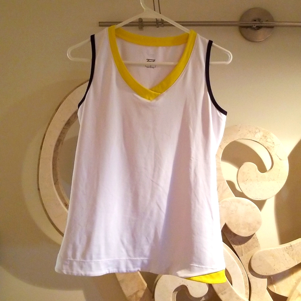 Small Tail White Yellow Navy Sports Tennis Golf Pickleball Top